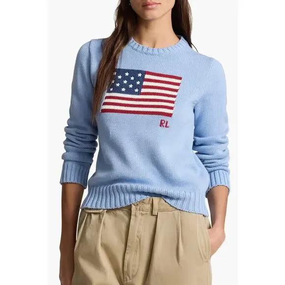 Polo Ralph Lauren American Flag Crewneck Sweater size S small - Picture 1 of 5